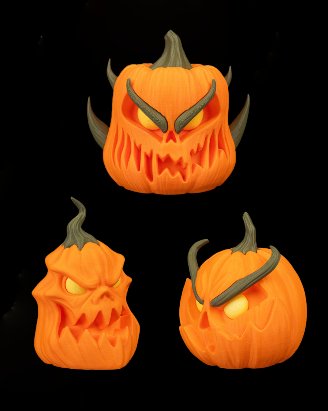 Trio di Zucche Demoniache 3D