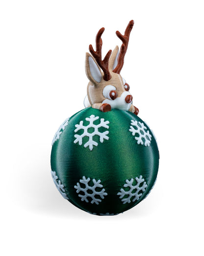 Pallina Con Renna - Decorazione Albero