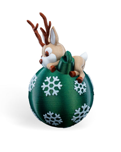 Pallina Con Renna - Decorazione Albero