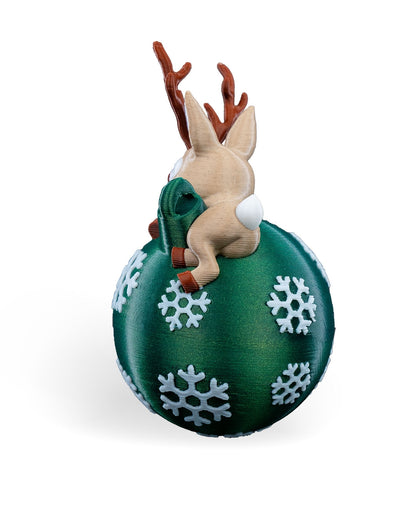 Pallina Con Renna - Decorazione Albero