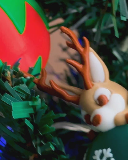 Pallina Con Renna - Decorazione Albero